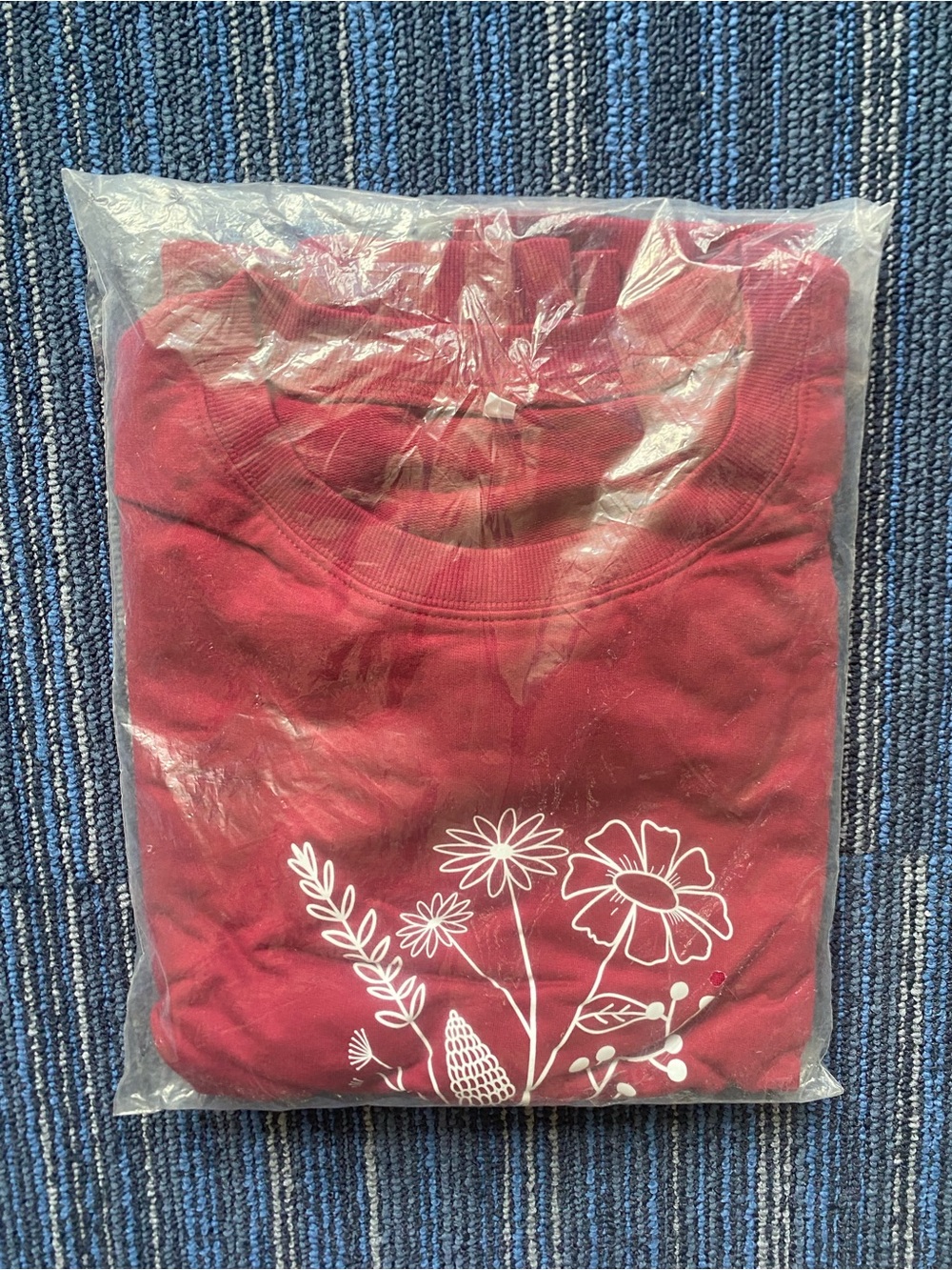 Burgundy Floral Graphic Sweatshirt Teacher Present “Helping Little Minds Grow”